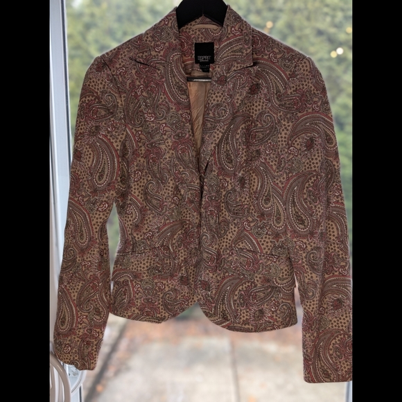 Vintage Esprit Fine Corduroy Paisley Jacket - Pinks And Tans - Picture 2 of 14